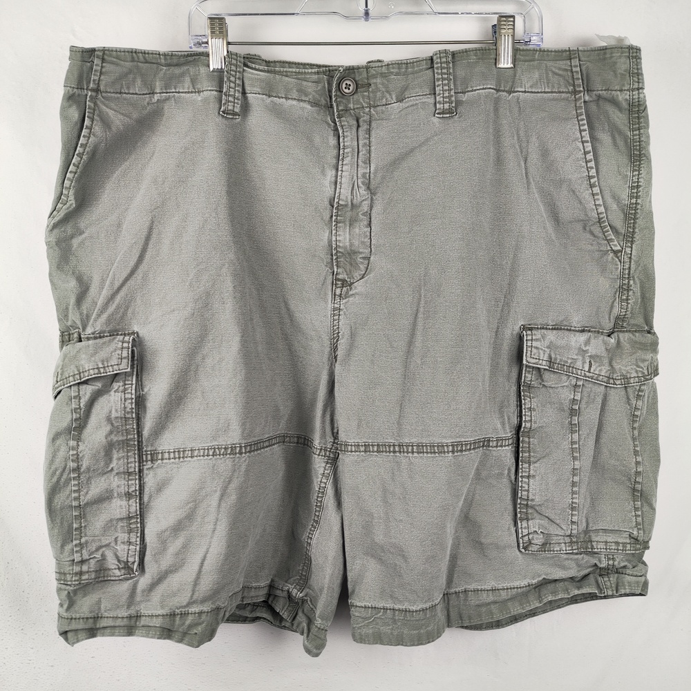 Nautica Shorts Mens 46 Green Cargo Cotton Canvas Relaxed Fit Big & Tall Pockets